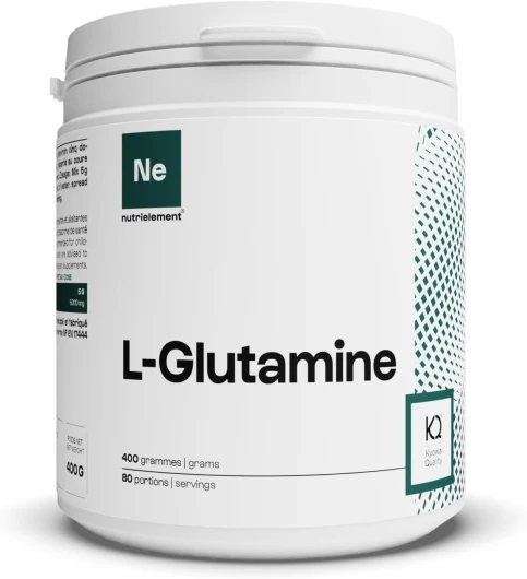 Glutamine Ultra Pure - 400 Grammes- 99.5% de concentration - Forme Brevetée Setria® - Antioxydant - Vegan - Musculation & Fitness - Nutrielement by Nutrimuscle