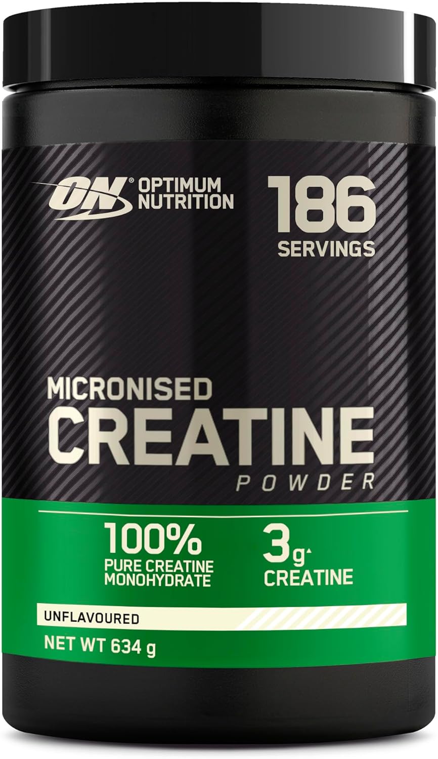 Micronised Creatine Powder, Créatine Monohydrate en Poudre 100% Pure pour la Performance et la Puissance Musculaire, non aromatisé, 186 Portions, 634 g