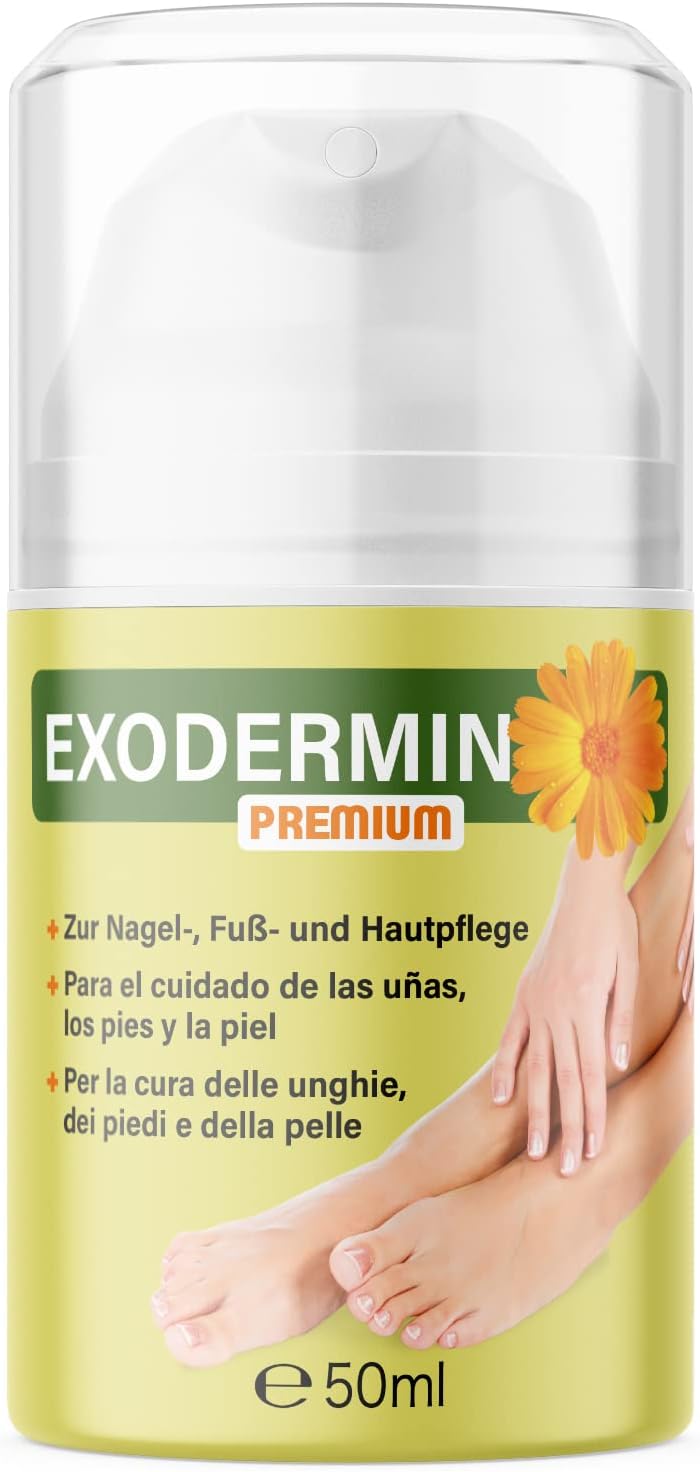 Exodermin Premium - Crème quotidienne pour les pieds, les ongles et la peau - Distributeur à pompe pratique de 50 ml 1x