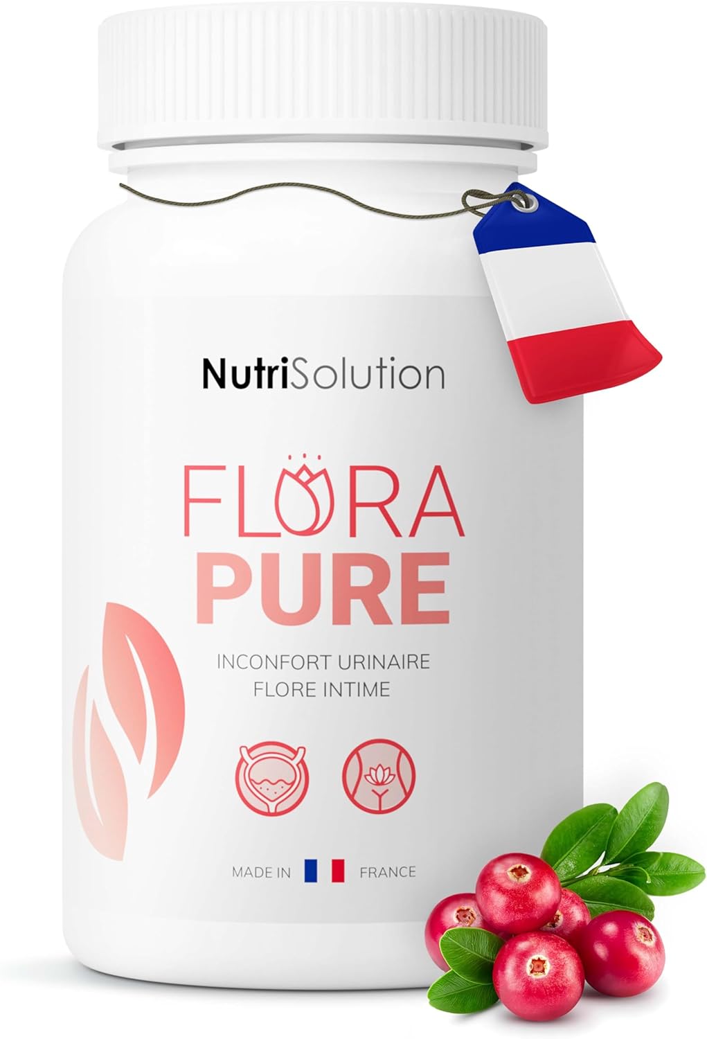FloraPure de NutriSolution : Soutien Avancé Santé Urinaire - Mélange Naturel Cranberry, D-Mannose & Piloselle - Favorise le Confort Vésical & Bien-être Urinaire - 60 Gélules - Fabriqué en France (1)