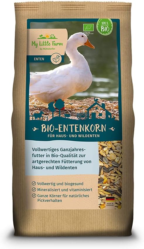 My Little Farm - Graines de Canard Bio - 2 kg - Nourriture complète pour Canards - Entièrement minéralisée et vitaminée Selon Les Besoins - Aliment Complet de qualité Biologique céréales 2 kg (Lot de 1)