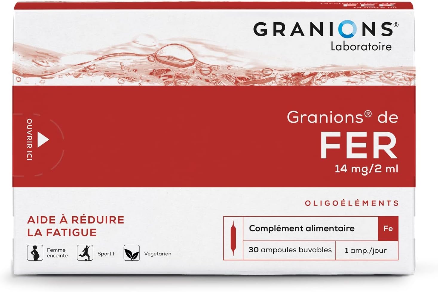 DE FER - 30 ampoules 30 unité (Lot de 1) FER ampoules
