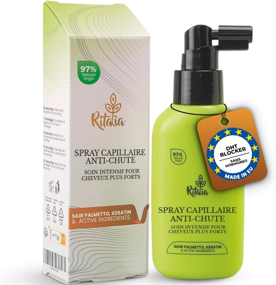 ® Spray Pousse Cheveux Très Rapide avec Saw Palmetto - Sérum Anti-Chute Cheveux Femme & Homme - Fortifiant Capillaire Naturel - 3 Mois de Traitement Repousse Cheveux