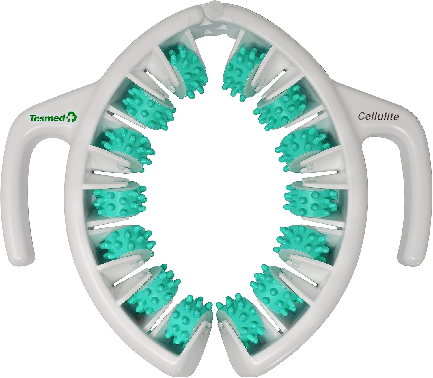 Masseur Anti Cellulite TESMED CELLULITE, Rouleau de Massage Breveté Made in Italy pour Jambes, Cuisses et Fesses, Palper-Rouler, Drainage Lymphatique (Vert)