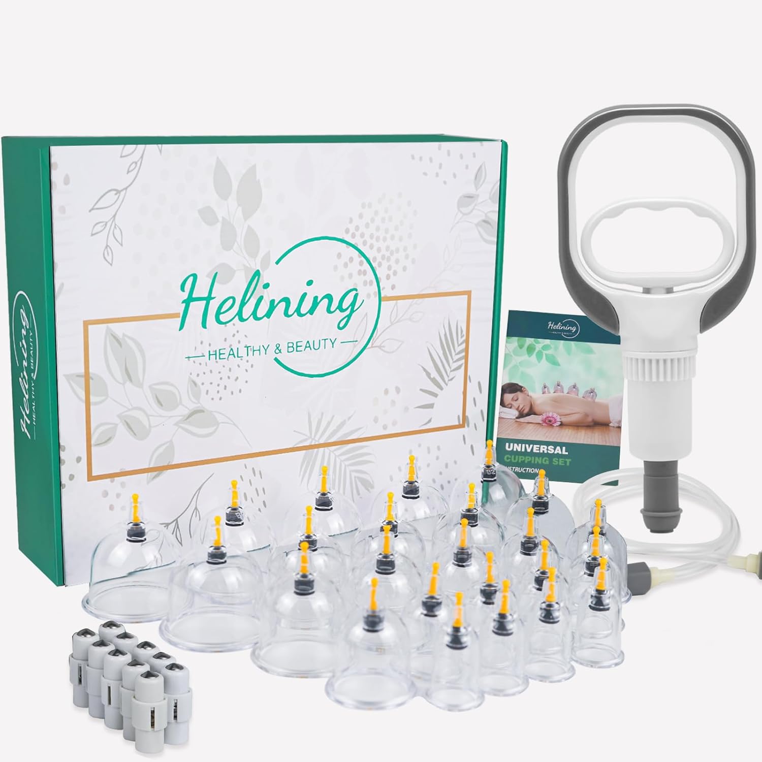 Cupping Therapy Ventouse Chinoise, 24 Pcs Ventouses Set pour Visage et Corps, Professionnelles Anti Cellulite et Détendre Muscles, avec des Aimants de Points D'acupression