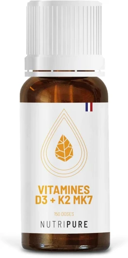 Complément Vitamine D - Avec Huile d'Olive Bio - 100% Pure et Naturel - Végétarien - Booste le Système Immunitaire - Vitamine D3 + K2 MK7- Santé des Os et des Muscles - 5 Mois 1000 UI
