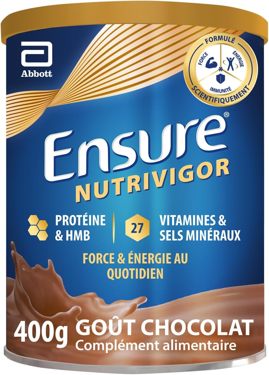NutriVigor - Complément alimentaire avec protéines, 27 vitamines et minéraux et HMB - Pour une alimentation saine et équilibrée - Chocolat - 1 x 400 g 400g
