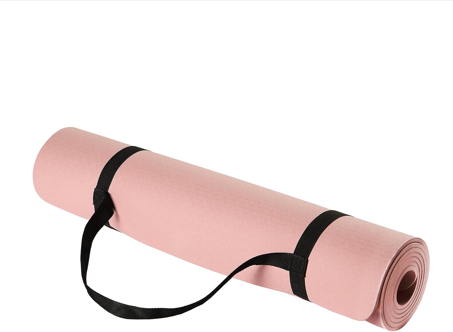 1/4 Inch Thick TPE Exercise Yoga Mat with Carrying Strap Rose