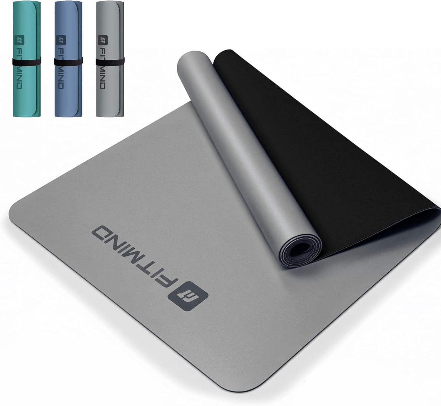 PU Tapis de Yoga 183 x 68 x 0.45 cm Tapis de Sport Antidérapant Tapis d'exercice Fitness,Tapis de Gymnastique pour Pilates Gym Exercices Sport Gris
