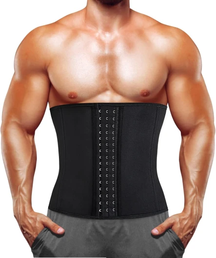 Ceinture de Sudation Abdominale pour Homme Minceur Gaine Amincissante Ventre Plat Invisible, Soutien du Dos Noir M