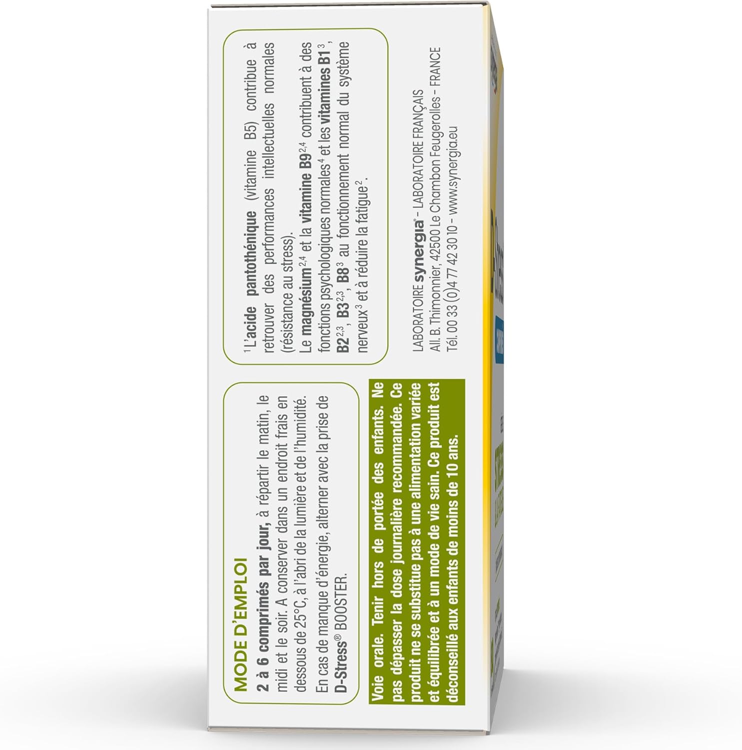 D-STRESS COMPRIMÉS 80 comprimés - Magnésium de 3ème Génération + Taurine + Arginine + Vitamines B - Gère le Stress du Quotidien et Réduit la Fatigue - LABORATOIRE SYNERGIA