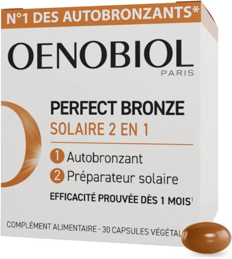 Perfect Bronze Solaire 2-en-1 - Autobronzant et Préparateur Solaire - Efficacité Prouvée dès 1 Mois - Programme 1 Mois - 30 Capsules 30 g (Lot de 1)