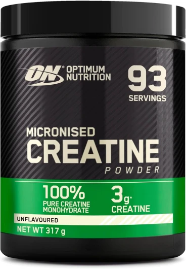 Micronised Creatine Powder, Créatine Monohydrate en Poudre 100% Pure pour la Performance et la Puissance Musculaire, non aromatisé, 93 Portions, 317 g Sans saveur