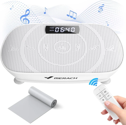 Plateforme Vibrante, Plaque Vibrante Puissante pour Le Renforcement et la Mise en Forme des Muscles, Contrôle Automatique de la Vitesse, Haut-Parleur Bluetooth Intégré Gris