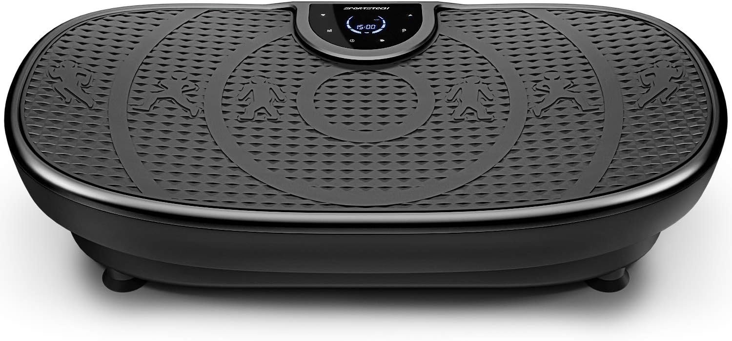 Plateforme Vibrante VP250 avec Un Design élégant - Combustion des Graisses et développement Musculaire - Moteur Silencieux - 7+1 programmes d'entraînement, y Compris Option Yoga - avec Bluetoot Noir