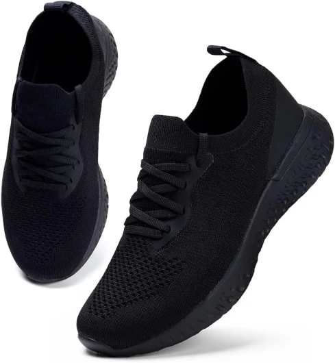 Basket Femme Confort Chaussure de Running Marche Sport Casual Fitness Sneakers 35 EU Noir