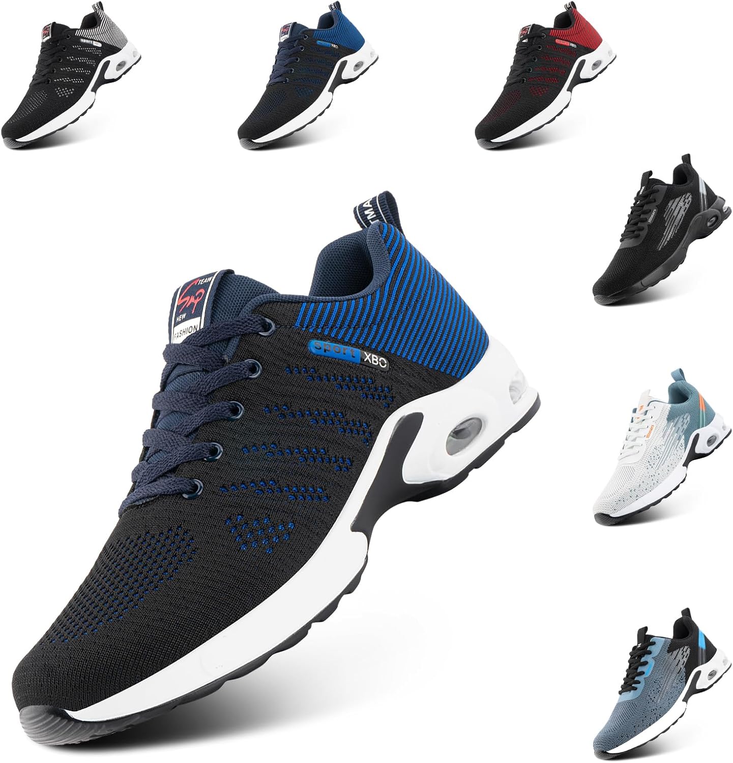 Chaussure de Course Homme Légères Chaussures de Sport Gym Fitness Athlétiques Respirante Chaussures de Running Confortables Jogging Sneakers 39-46 EU Chaussure de Course A Bleu 43 EU