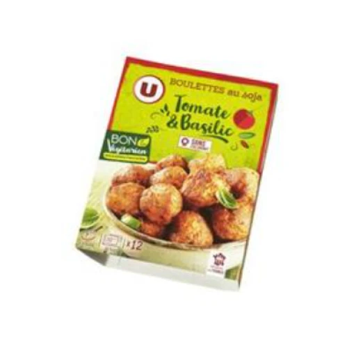 Boulettes au soja, tomate et basilic, U BON ET VEGETARIEN