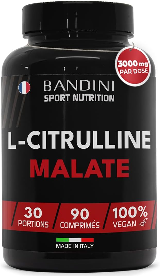 ® L-CITRULLINE MALATE 90 Comprimés (3000mg par Portion) - Dosage Extra Élevé (1000mg par Comprimé) - L Citrullin de Fermentation Pure - Métabolisme Énergétique, Booster Musculation et Fitness