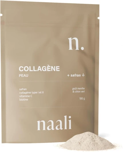 Collagène Marin – Type I & II Hydrolysé – Acide Hyaluronique, Vitamines C & B8 – Peau Hydratée, Rides Lissées, Cheveux Fortifiés – Goût Citron Vert Menthe – 1 Mois Menthe - Citron Vert