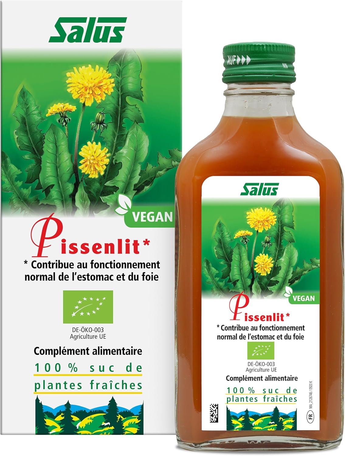 Pissenlit BIO – Complément Alimentaire à Base de Suc de pissenlit BIO – Contribue à une Bonne Digestion et à Maintenir la Fonction Hépatique – Végan – 200 ml