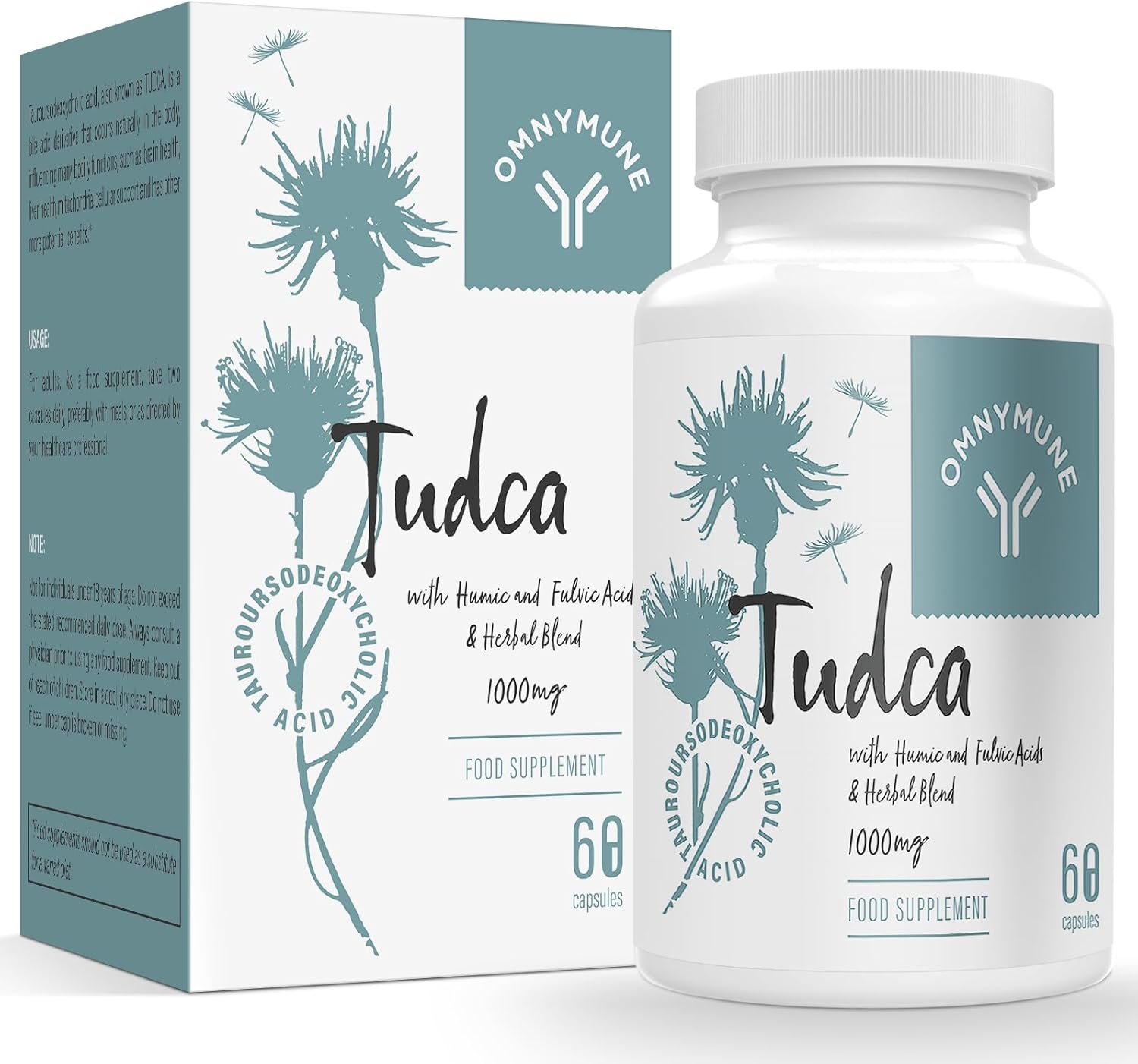 TUDCA – Supplément de Qualité – 1000 mg par Portion, Acide Tauroursodésoxycholique, 60 Gélules 60 unité (Lot de 1)