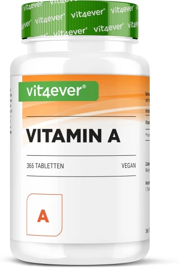 Vitamine A - 10.000 I.U - (3000 µg) - 365 comprimés - Alternative aux gélules - Acétate de rétinyle hautement dosé - Sans additifs indésirables - Yeux, peau, système immunitaire - Vegan 73 g (Lot de 1)