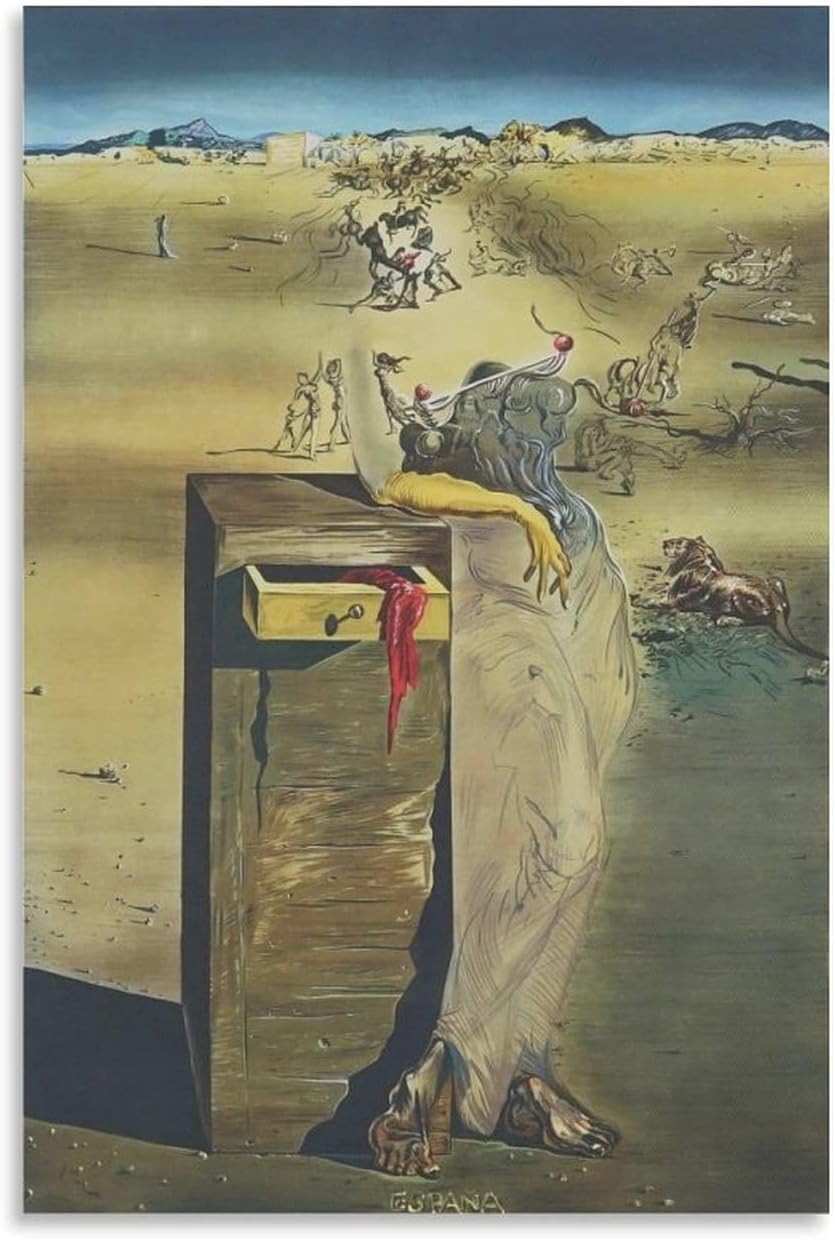 Impression sur toile Salvador Dali « Mousse espagnole » - Décoration murale - 60 x 90 cm Unframe: 24x36inch(60x90cm) Salvador Dali-12