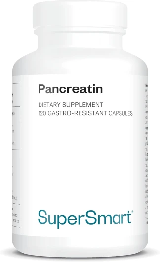 Pancreatin - Contient de la Pancréatine d’Origine Naturelle, de la Trypsine et de la Chymotrypsine - Aide à Améliorer la Digestion et à Réduire les Troubles Digestifs - 120 DR Caps™