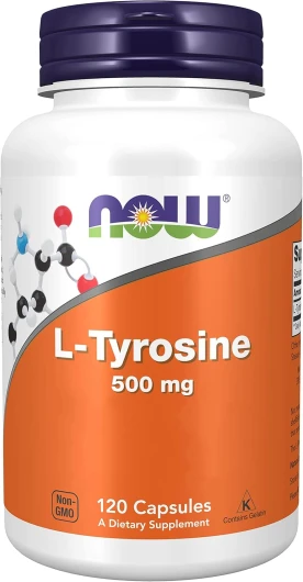 Foods, L-Tyrosine, 500 mg, 120 Capsules, Testé en Laboratoire, Sans Gluten, Sans Soya, Non-GMO