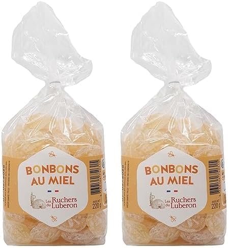 Bonbons au miel 220g - Miel Naturel pour la Gorge et la Toux - Cadeau parfait pour les amateurs de miel (Lot de 2) Bonbons au Miel 220 g (Lot de 2)
