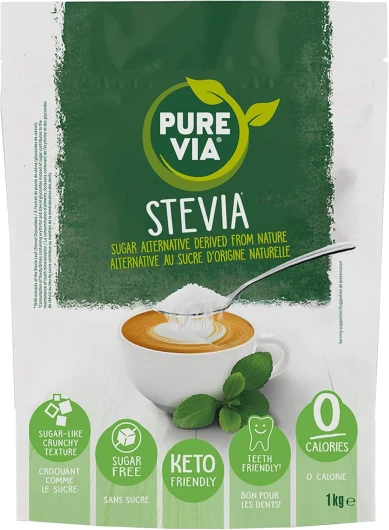 Poudre Cristallisée, Alternative au Sucre d’Origine Naturelle - Stévia, Zéro Calorie, 1 x 1Kg Unique