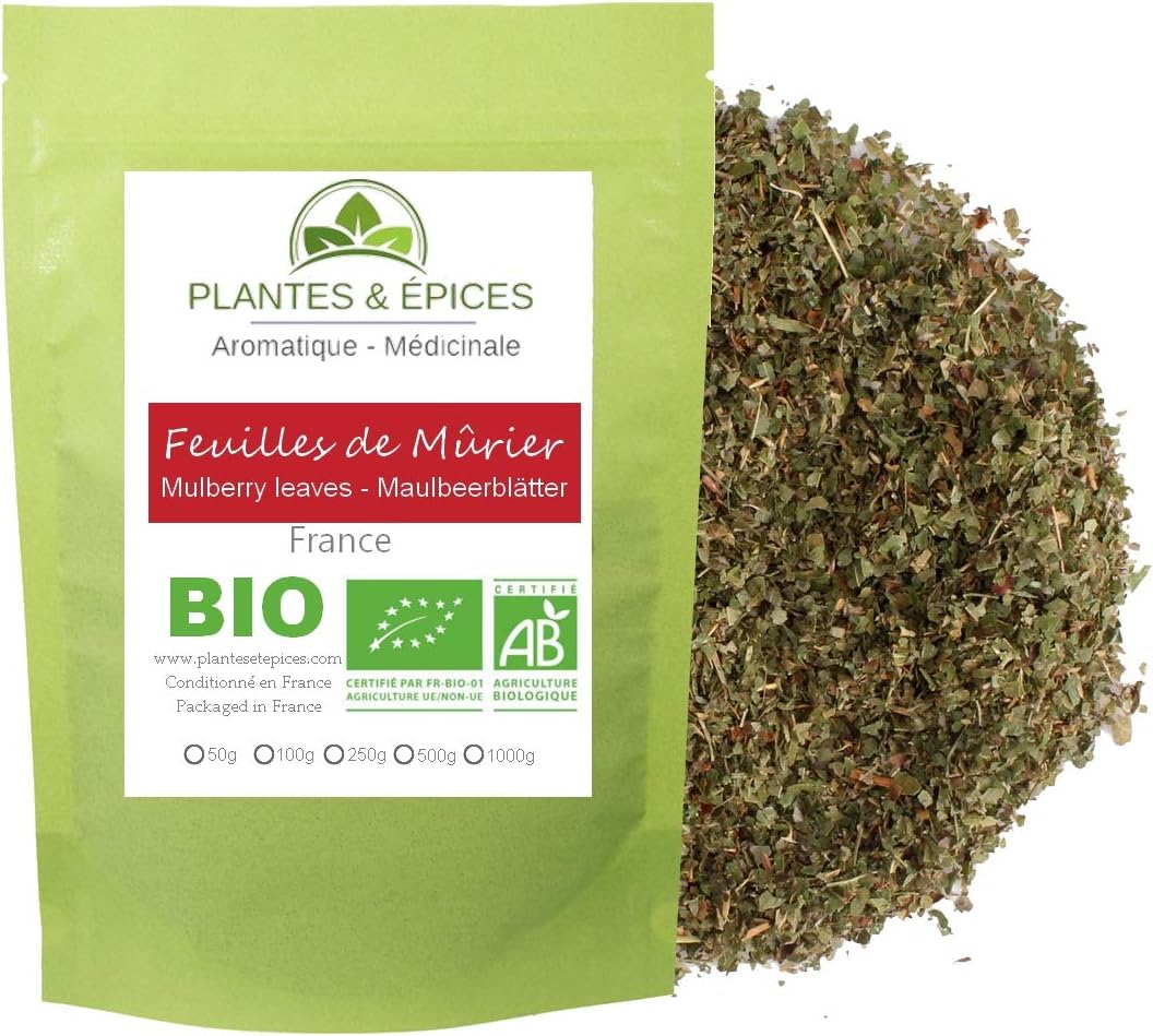 Feuilles de mûrier 100g, idéal en Infusion, Thé et Tisane 100% naturels (feuilles de mûres) (100g) 100 g (Lot de 1)