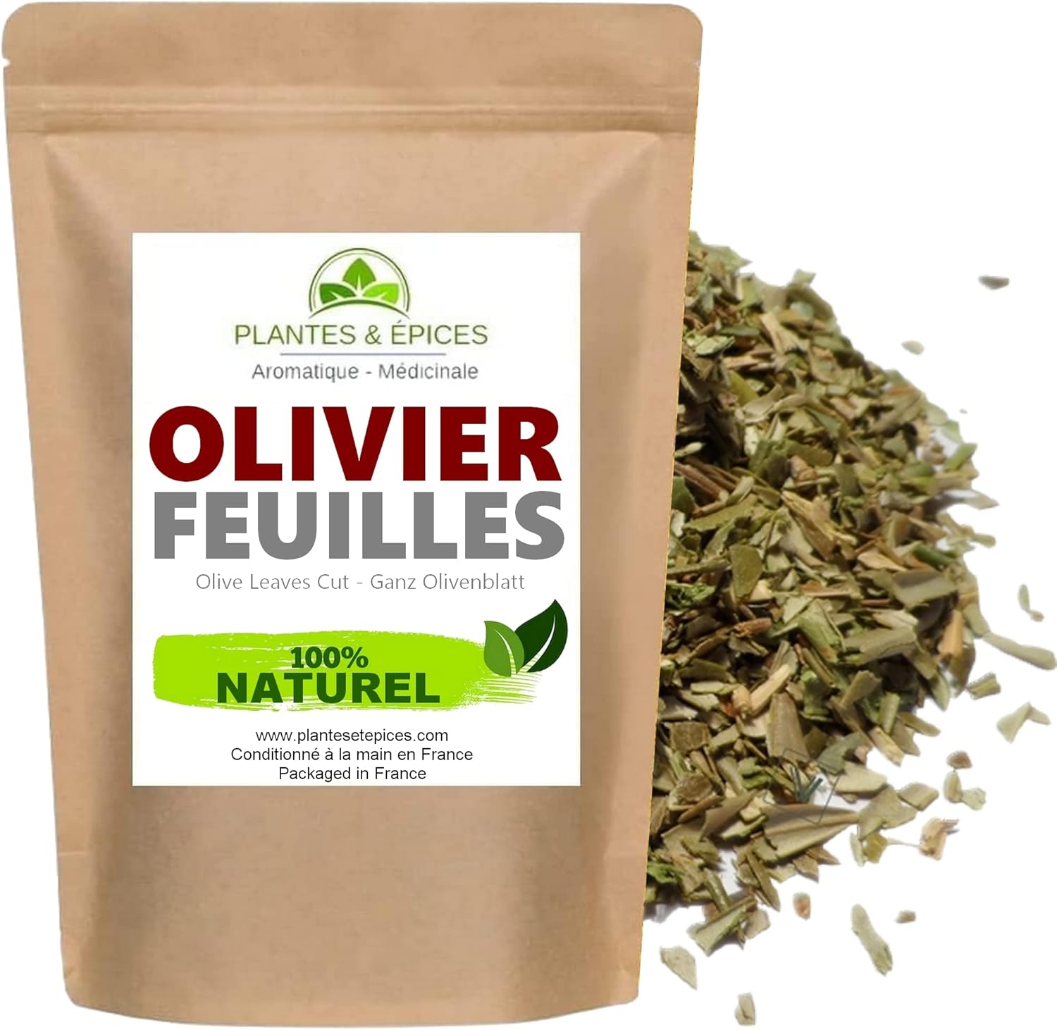 Feuilles d'olivier entières 100% naturel, idéal pour Infusion, Tisane, 100g - Plantes & Epices