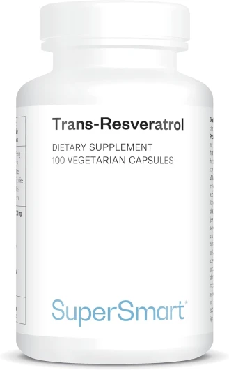 Trans-Resveratrol - Extrait de la Racine de Hu Zhang - Contribue à Lutter Contre le Stress Oxydatif et les Inflammations - Vegan - Sans Gluten - Supersmart