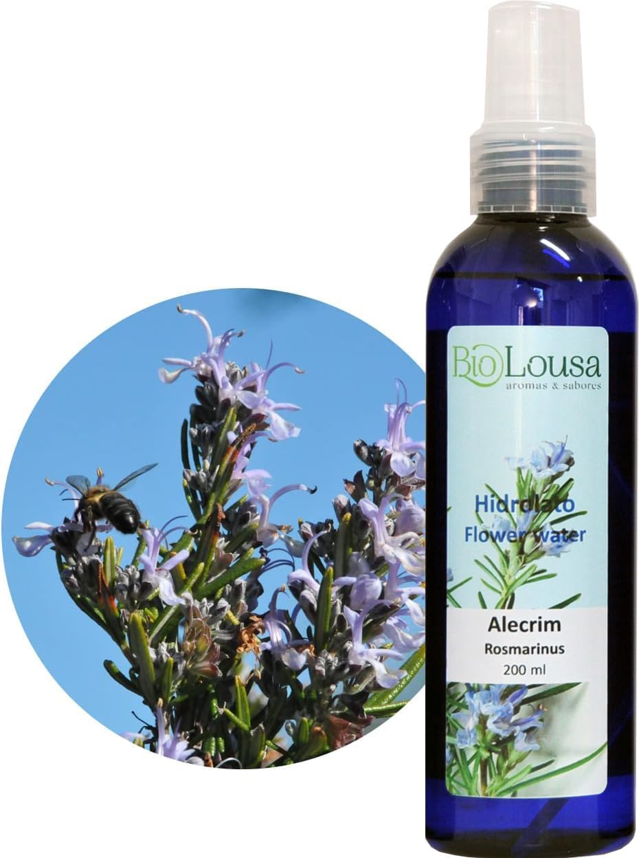 Hydrolat de romarin Officinal BIO - 200 ml avec spray - s’utilise aussi bien sur la peau que sur les cheveux qu’il va tonifier, purifier et apaiser.