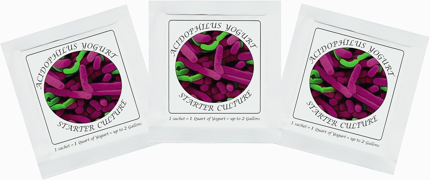 Ferment de Yaourt - Pack de 3 Sachets de Culture lyophilisée pour yaourts à Acidophilus
