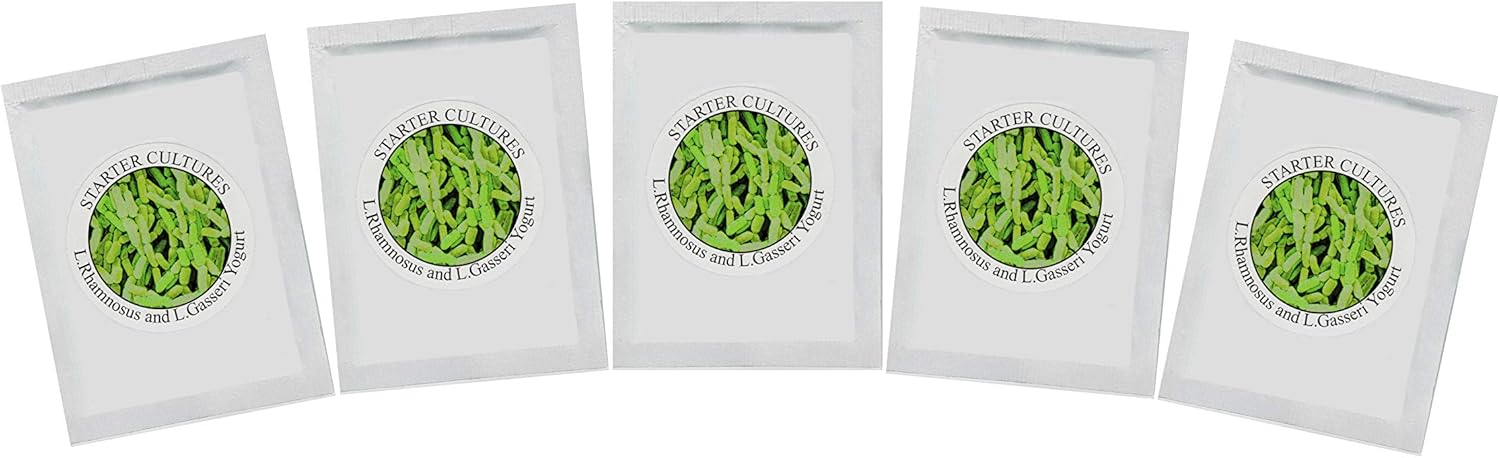Yoghurt ferments - Pack de 5 sachets de culture lyophilisés pour yaourts Rhamnosus et Gasseri (Pack de 5 sachets)