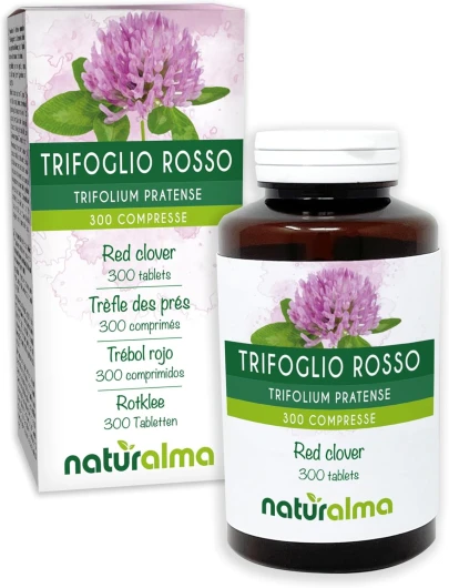 Trèfle des prés ou Trèfle violet (Trifolium pratense) herbe avec fleurs Naturalma - 150 g - 300 comprimés - Complément alimentaire - Naturel et Végétalien