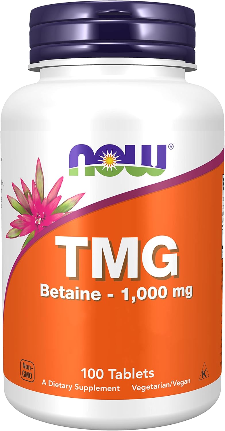 Foods, TMG (Trimethylglycine), 1.000 mg, 100 Comprimés végétaliens, Testé en Laboratoire, Haute Dose, Bétaïne, Sans Gluten, Sans Soja, Végétarien