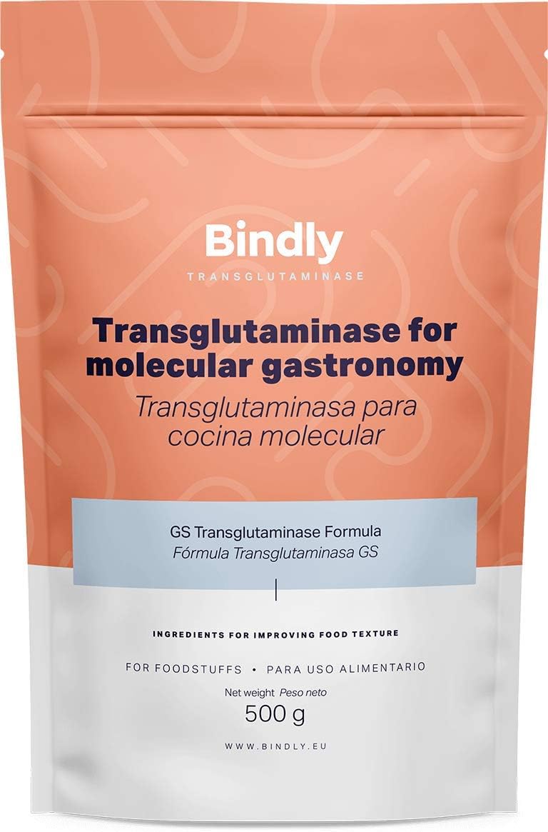 Transglutaminase GS en Poudre - 500 GR - pour la Restructuration des Aliments - Idéal pour Volaille et Poisson - pour Les Aliments Riches en Protéines