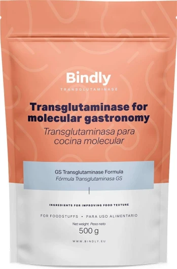 Transglutaminase GS en Poudre - 500 GR - pour la Restructuration des Aliments - Idéal pour Volaille et Poisson - pour Les Aliments Riches en Protéines