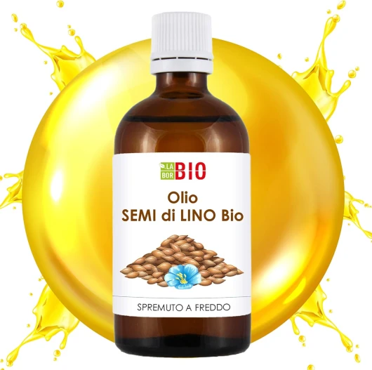 Huile de Lin Bio 100 ml - 100% Pressé à froid Pure Non-raffinée - Laborbio