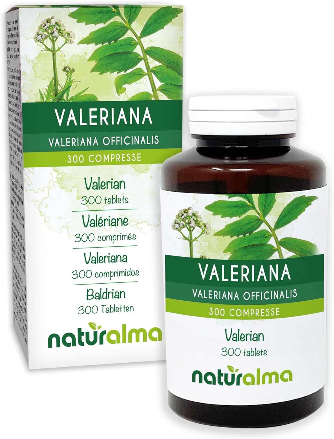 Valériane (Valeriana officinalis) racines Naturalma - 150 g - 300 comprimés - Complément alimentaire - Naturel et Végétalien