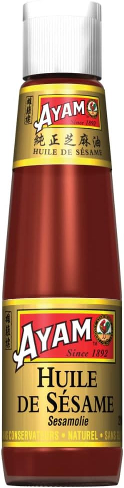 100% Huile de Sésame, Cuisson et Assaisonnement, Sans Gluten, Sans Conservateurs ni Additifs, 210ml