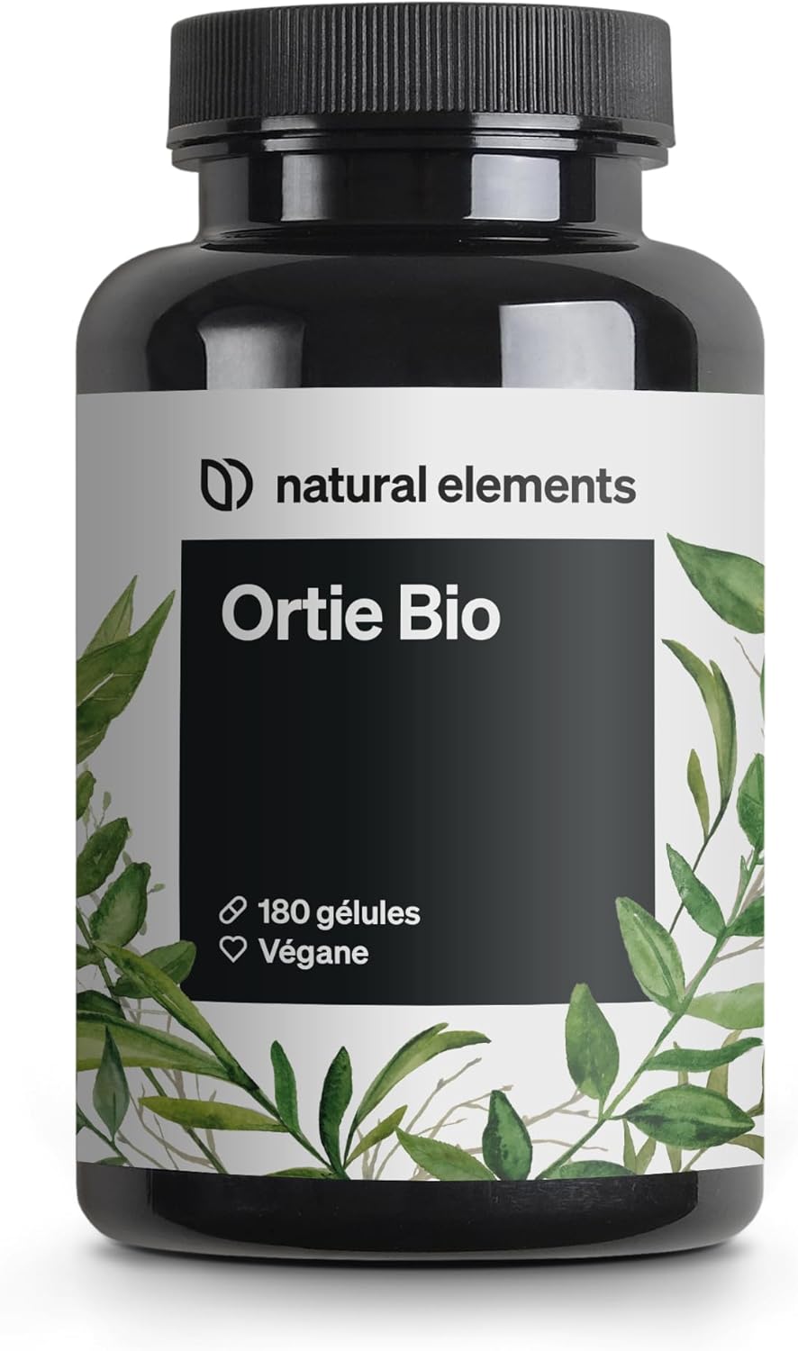 Ortie Bio – 180 gélules – extrait de feuilles d’ortie 10 : 1 – végane, hautement dosé, sans additifs inutiles – fabriqué et contrôlé en laboratoire en Allemagne