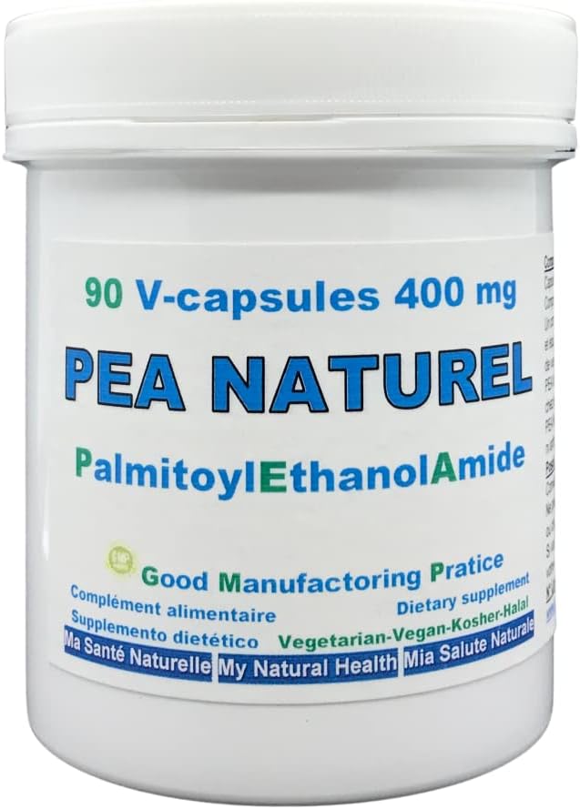 PEA Naturel Palmitoyléthanolamide micronisé de qualité supérieure - 90 gélules végétales (dosage pour 1 mois) fabriqué dans l’UE - Également disponible en 30 et 270 gélules