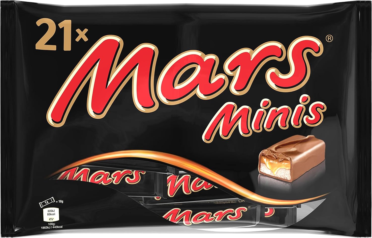 MARS - Minis barres chocolat au lait et caramel - 21 minis barres- Sachet de 403g 403 g (Lot de 1)