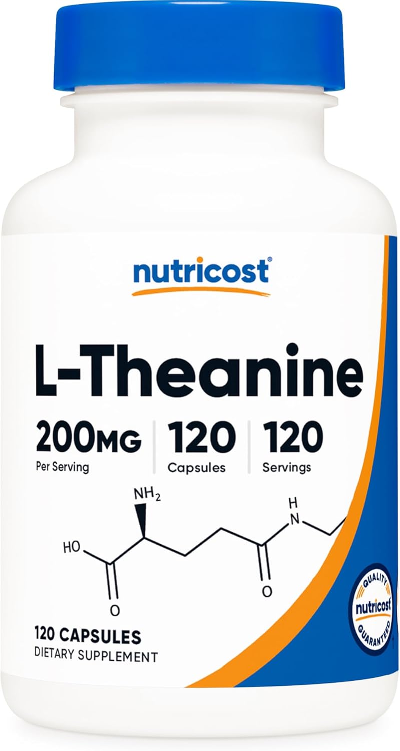 Nutricost L-Théanine 200mg, 120 Capsules, Double Puissance - Non-OGM, Sans Gluten