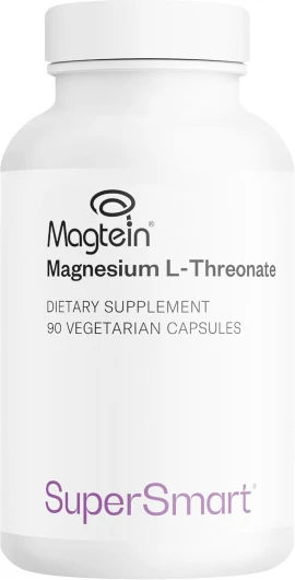 Magnesium L-Threonate (Magtein) - Réduit la Fatigue - Renforce les Capacités Cognitives, Mémoire et Concentration - Santé des Muscles et des Os - Soutient le Coeur - Vegan - Supersmart